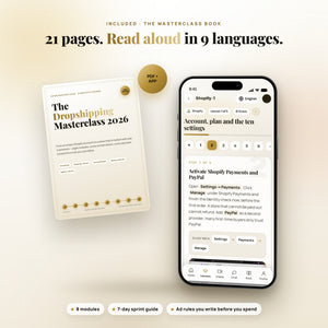 The Masterclass book (PDF + in-app), read aloud in 9 languages