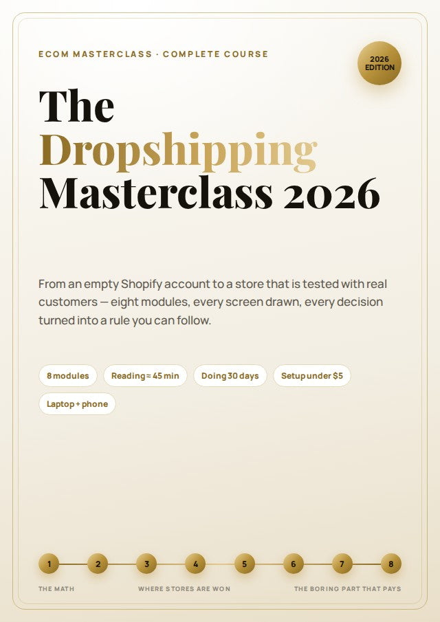 The Dropshipping Masterclass 2026 — cover